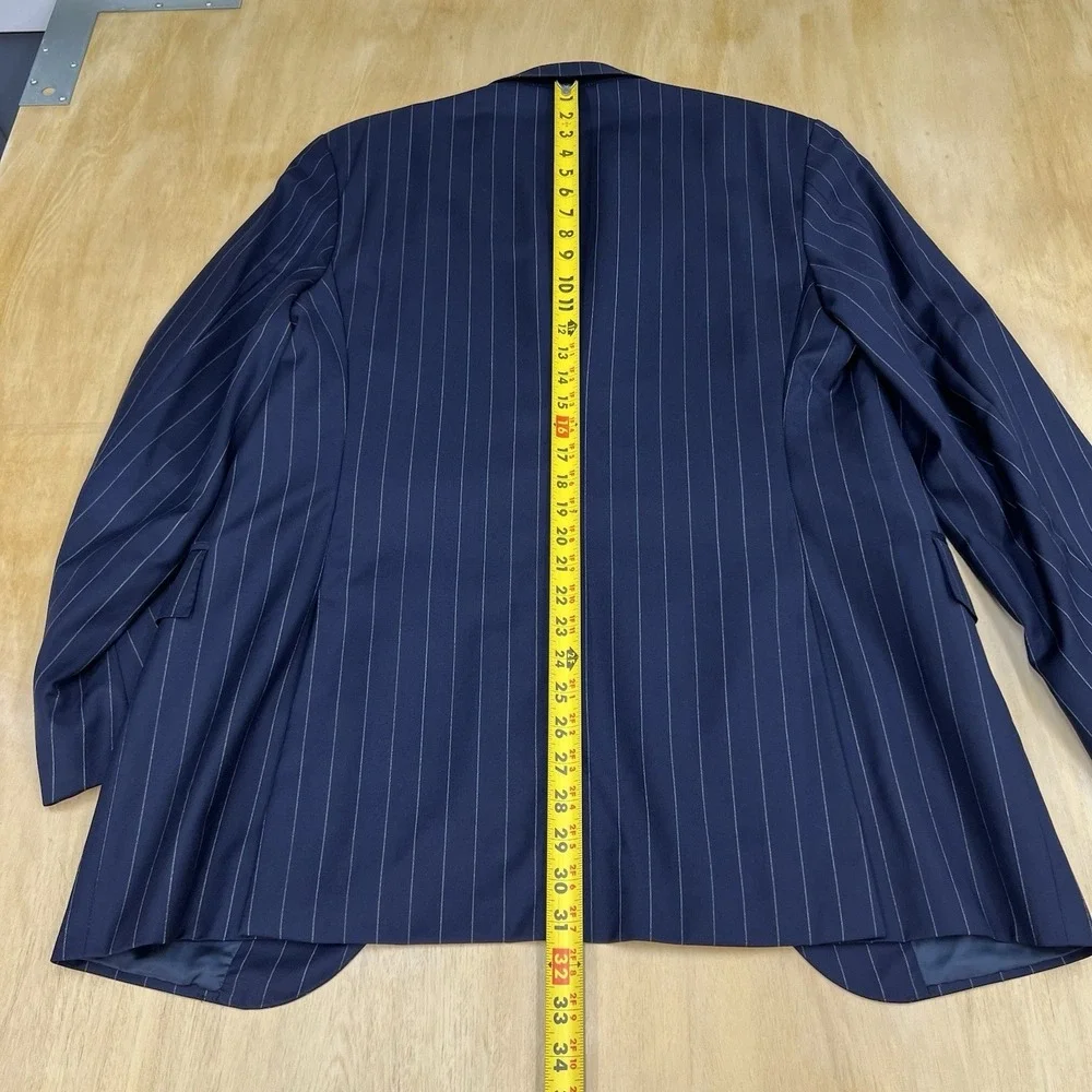 Vintage Polo Ralph Lauren Suit Men 42L Slim Fit Cuffed Pleated 35x30.5 Dark Navy